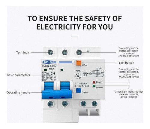 Disyuntor De Corriente Residual Interruptor Principal Con