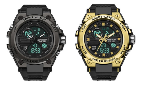 2pcs Reloj De Hombre Sanda739 Con Luminoso Impermeable