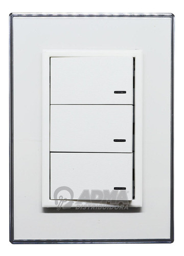 Llave De Luz Armada 3 Puntos Jeluz Cristal Blanco