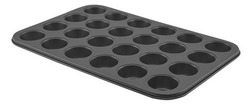 Molde X24 Mini Muffins Antiadherente Cupcakes Magdalenas Color Negro