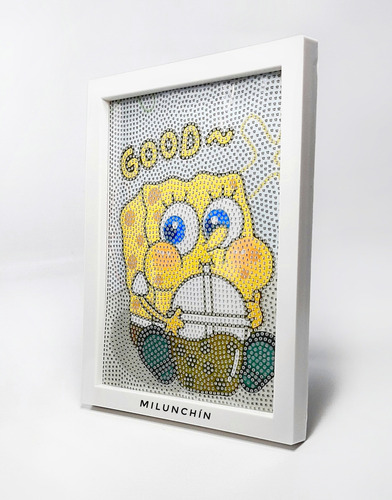 Pintura En Diamantes Diamonds C/porta Retrato Kitty Y Mas Bob Esponja