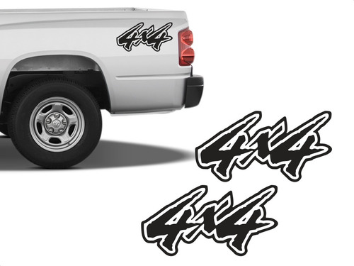 Imagem 1 de 5 de Par De Adesivos 4x4 Universal Hilux Ranger Troller Jeep S10