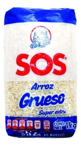 Arroz Para Cocinar Sos 1 Kg Grano Grueso Blanco Super Extra