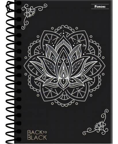 Caderno Espiral 1/4 C/d Back To Black Capa Sortida Foroni