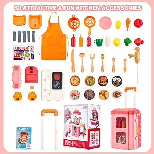 Juego De Cocina, 3 1, Juguetes De Cocina, Maleta De Via...