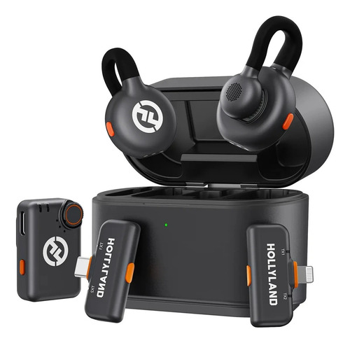 Microfone Hollyland Lark M2s Ultimate Combo Sem Fio Preto