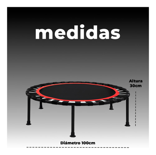 Trampolín Fitness Plegable Con Ligas 1 Mt Para Saltos Y Card