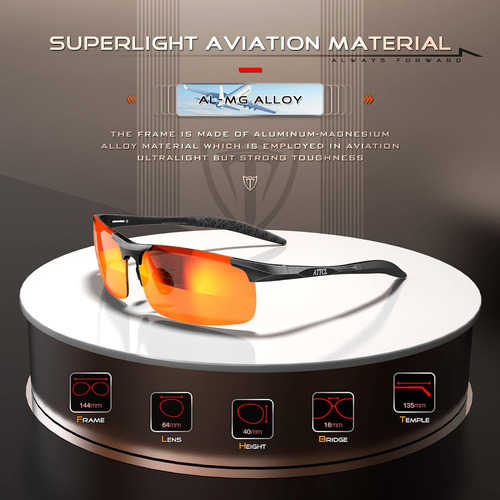 Gafas De Sol Polarizadas Hombre, Montura De Metal Almg ...