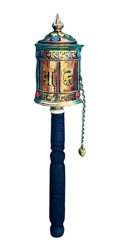 Rueda De Oración Tibetana Newari 25cm Artesanía Nepal Yoga