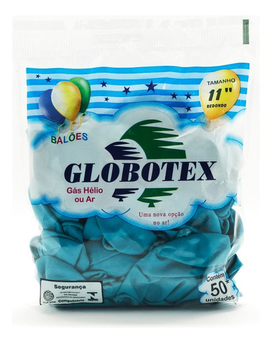 Balões/bexigas 11 Redondo Globotex Cor Azul-turquesa