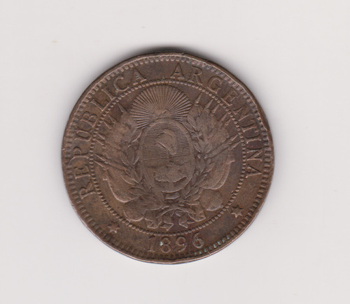 Moneda Argentina 2 Ctvs Año 1896 Muy Bueno