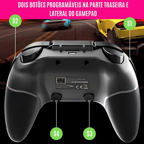 Controle Joystick Bluetooth Wireless Pc Android Ps4 Console