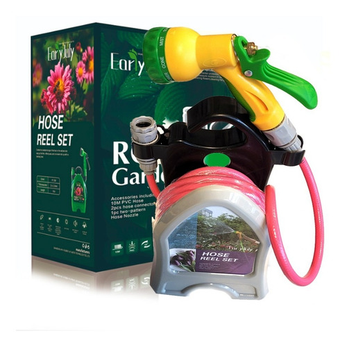 Imagen 4 de 7 de Kit Completo Riego Enrollador Aquaflex + 10mts Lanza Acoples