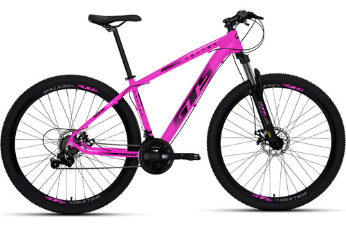 Bicicleta Aro 29 Gts Dexter 24 Marchas Freio A Disco Cor Rosa Com Preto Tamanho Do Quadro 17