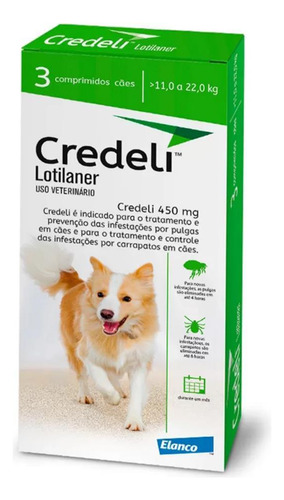 Antipulgas Credeli Para Cães 11,0 A 22,0kg - Elanco