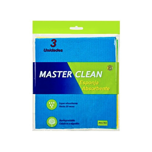 Paños Esponja Absorbente Master Clean Bio 3 Un-super