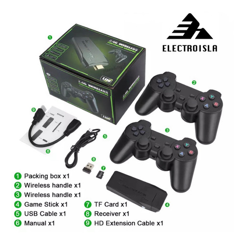 Consola M8 Con Joystick*2u Inalámbrico 4k/hd 64gb*sd 10000+games