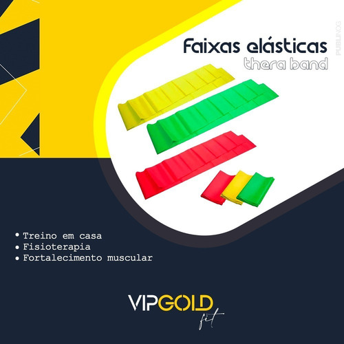 Kit Thera Band Faixa Elástica Pilates Ginástica Treino