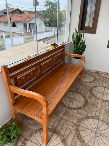 Banco De Madeira Rústico Jardim 3 Lugares Frete Grátis