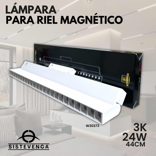 Lámpara Led Blanca Para Riel Magnético 3k 24k 44cm