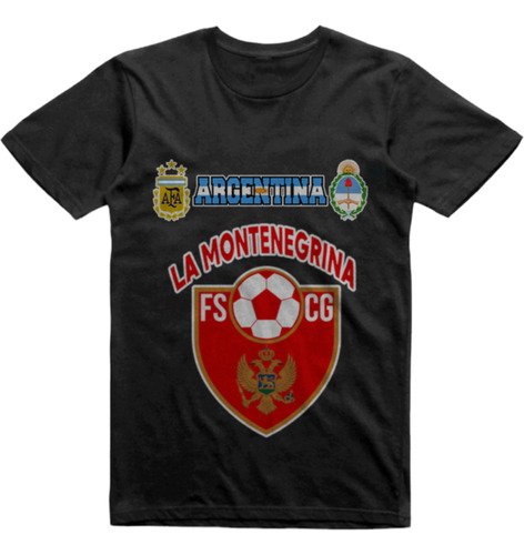 Remera Algodon Negra La Montenegrina Presidencia Saenz Peña