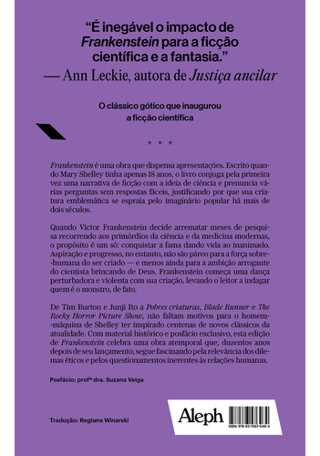 Frankenstein: Edição Original De 1818, De Mary Shelley. Editorial Editora Aleph, Capa Dura, Edição 1 Em Inglês, 2024