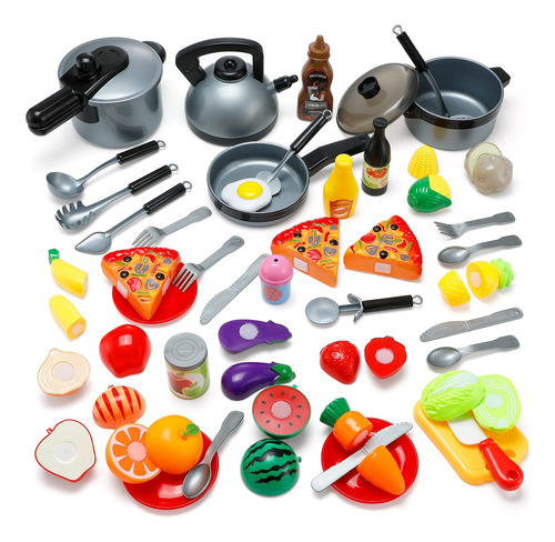 Juego De Juguetes De Cocina Para Nios: Theefun Juego De 46 P