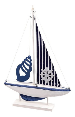 Figura Barco Velero De Madera 48x30cm