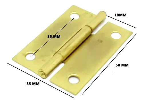 Imagen 2 de 3 de 4 Bisagra Libro 5005 X 50 Mm Bronceadas Medidas En 2º Imagen