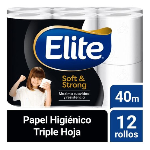 Papel Higiénico Elite Triple Hoja Soft & Strong 12 Un 40 Mt