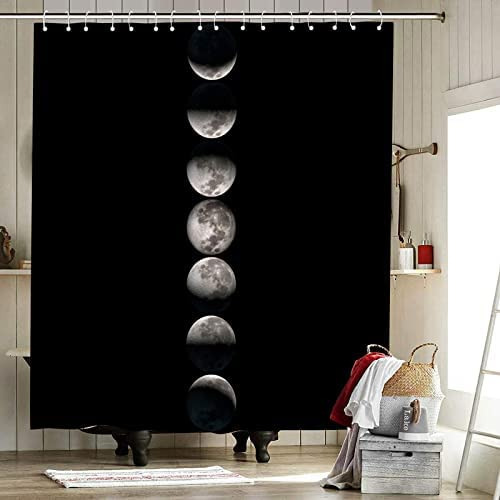 V Fushvre Moon Juego De Cortinas De Ducha Cortina De Baño