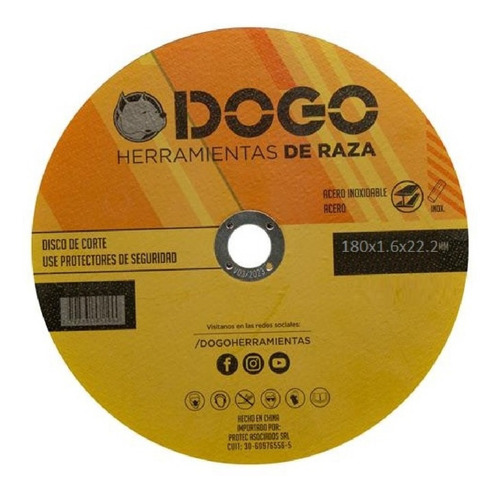 Pack X10 Discos De Corte Recto Dogo Acero 180 X 1.6 X 22,2