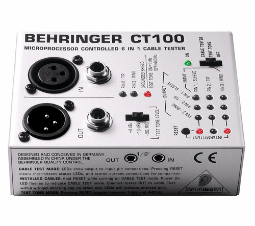 Probador Profesional De Cables 6 En 1, Behringer Ct100