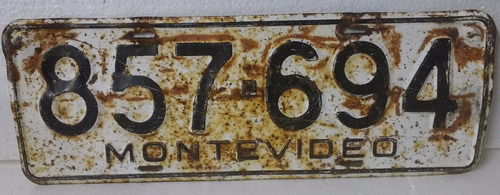 Antiga Placa De Carro Do Uruguai Montevideo 857694