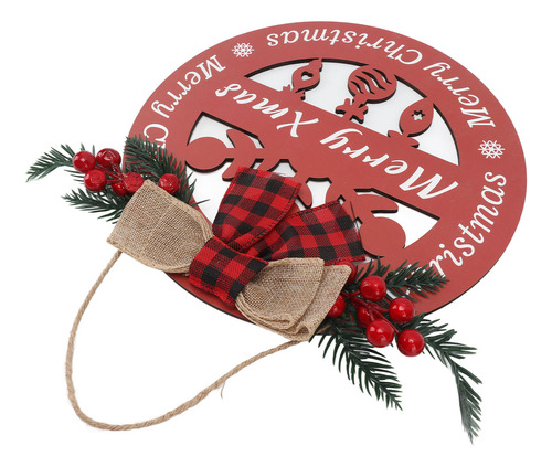 Lazo De Madera Con Estampado De Letras Navideñas