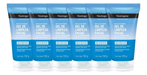 Combo X6 Neutrogena Deep Clean Gel Limpiador Facial 150 Gr