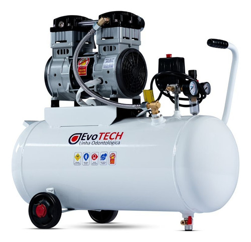 Compressor De Ar Odontológico 50 Lts 2hp 10pcm 220v Branco