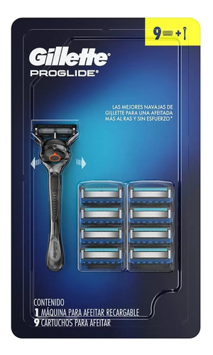 Gillette Proglide Máquina Pra Afeitar Recargable+9 Repuestos