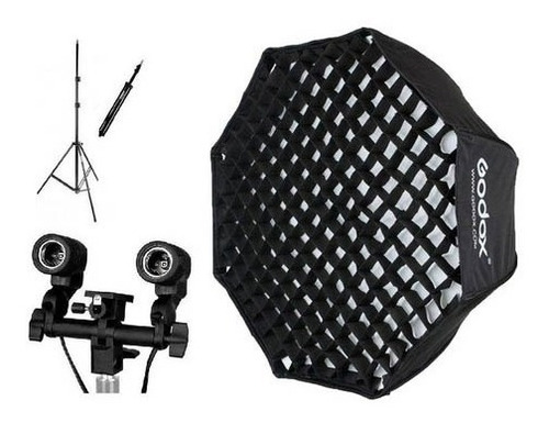 Kit Softbox Godox 120cm Grid C Colmeia Octabox Luz Contínua