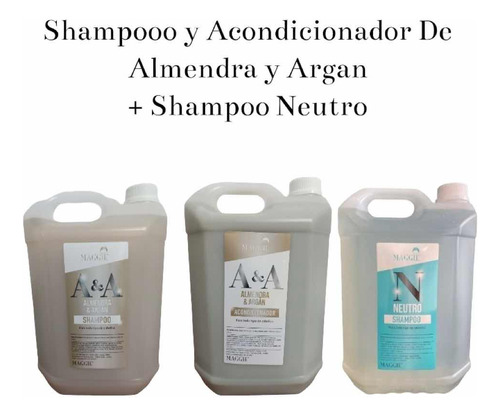 Shampoo Acondicionador Almendra-argan Y Neutro Maggie X 5l