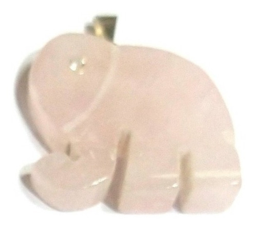 Pingente Elefante De Pedra Natural Quartzo Rosa 2cm Ele1 