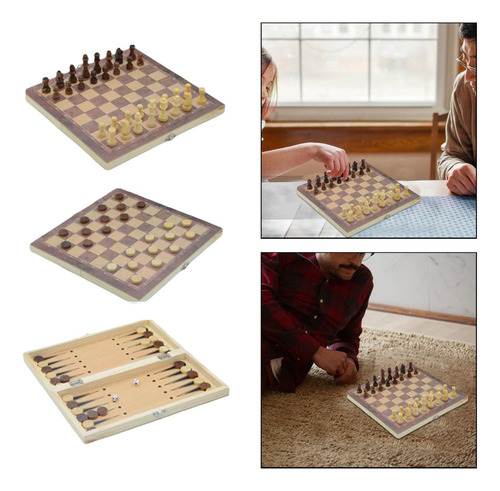 P Juego De Ajedrez 3 En 1, Tablero Plegable, Juguetes