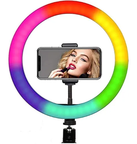 Aro Luz Led Rgb Celular Recargable Selfies Tiktok 90x26mm