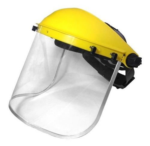 Casquete Amarillo Protector Con Visor Borde Aluminio