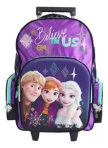 Comprar Mochila Escolar 18 Pulgadas, Con Carro Frozen, Wabro 13003 Color Violeta Diseño De La Tela Frozen