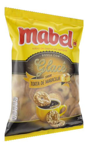 Biscoito Rosquinha Torta de Maracujá Mabel Glacê Pacote 300g