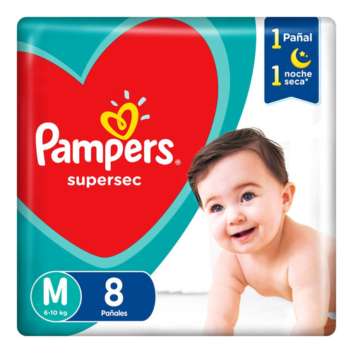 Pañales Pampers SuperSec Max  M