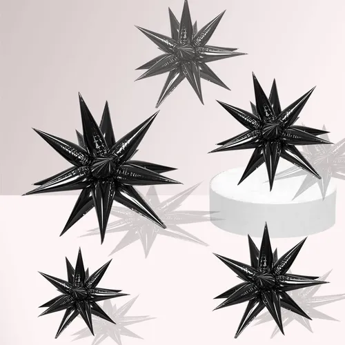 Globo Estrella 12 Puntas Tendencia Fiesta Metalizado Lujo 3d