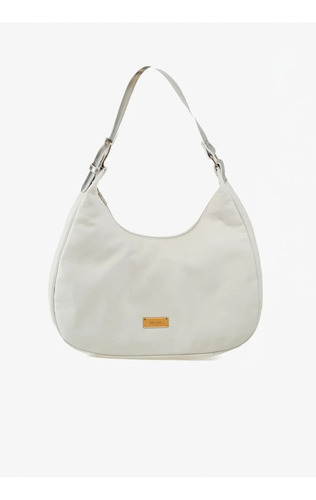 Cartera De Mujer De Cuero Zamara Heyas Hueso Lisa Níquel Hueso