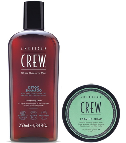 Shampoo Exfoliante + Cera Forming Cream American Crew Men